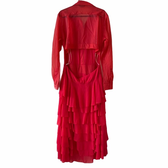 NEW VICTORIA BECKHAM
Ruffle Midi Dress Raspberry - Picture 4 of 11
